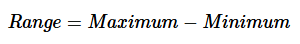 range = maximum - minimum formula