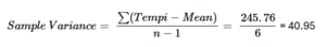 Step 2: calculate the squared difference 